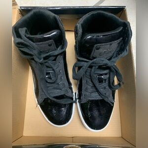 Adult Size 6M Pastry Black Patent leather Hip Hop Jazz Sneakers Dance Shoes